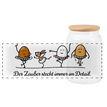 Ostern - Panorama Keksdose mit Holzdeckel - Weiß - Vorne