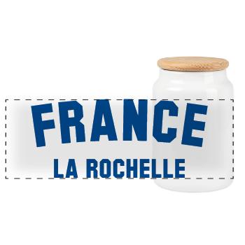 LA ROCHELLE France Frankreich - Panoramic Cookie Jar with Wooden Lid - white - Front