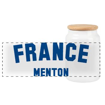 MENTON France Frankreich - Boîte à biscuits avec couvercle en bois - blanc - Devant