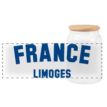 LIMOGES France Frankreich - Boîte à biscuits avec couvercle en bois - blanc - Devant