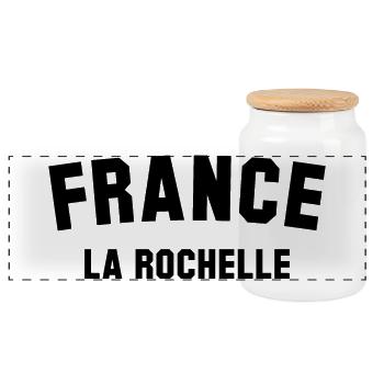 LA ROCHELLE France Frankreich - Panoramic Cookie Jar with Wooden Lid - white - Front