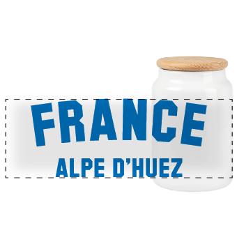 ALPE D HUEZ France - Panorama Keksdose mit Holzdeckel - Weiß - Vorne