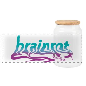 Brainrot – Esthétique Vaporwave trippante - Boîte à biscuits avec couvercle en bois - blanc - Devant