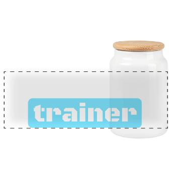 Personal Trainer Fitness Trainer - Panoramic Cookie Jar with Wooden Lid - white - Front