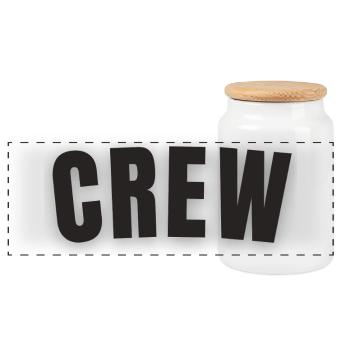 crew - Panoramic Cookie Jar with Wooden Lid - white - Front