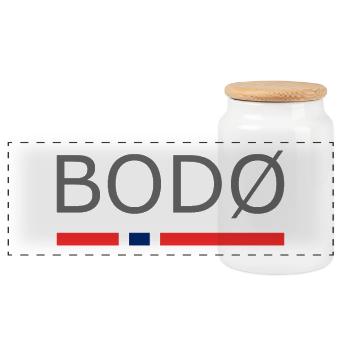 Bodo - Norway - Norge - Norwegen - Panoramic Cookie Jar with Wooden Lid - white - Front