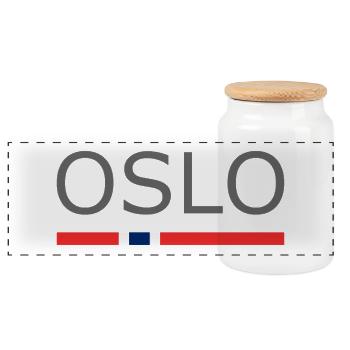 Drapeau de la Norvège - Oslo - Norvège - Norvège - Boîte à biscuits avec couvercle en bois - blanc - Devant