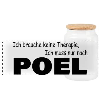 Therapie POEL - Panorama Keksdose mit Holzdeckel - Weiß - Vorne