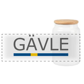 Drapeau de la Suède - Gävle - Sverige - Schweden - Boîte à biscuits avec couvercle en bois - blanc - Devant