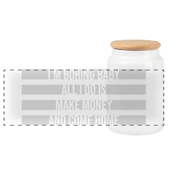 Je m’ennuie bébé, tout ce que je fais, c’est gagner de l’argent en rentrant à la maison - Boîte à biscuits avec couvercle en bois - blanc - Devant