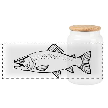 Fisch Forelle Angler T-shirt Geschenk Angler - Panorama Keksdose mit Holzdeckel - Weiß - Vorne