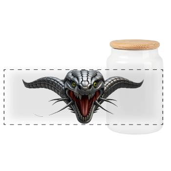 CYBORG SNAKE - geek & scifi - Boîte à biscuits avec couvercle en bois - blanc - Devant
