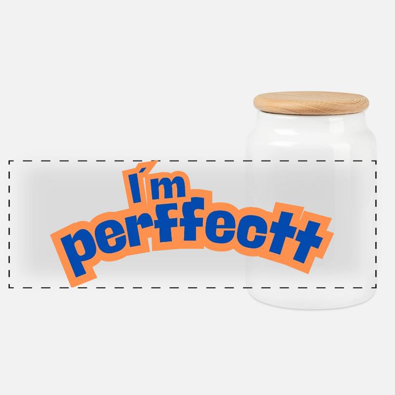 Perfektes Orange - Panorama Keksdose mit Holzdeckel - Weiß