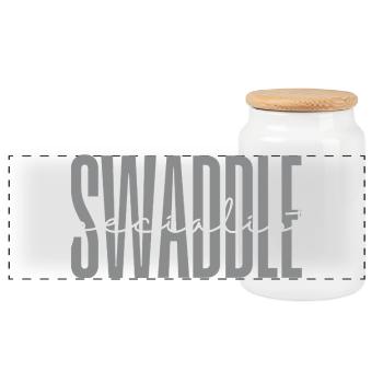 Swaddle Specialist Labor and Delivery NICU Nurse - Panoramic Cookie Jar with Wooden Lid - white - Front
