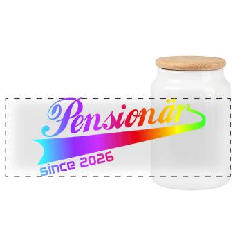 Sweat à capuche, tasse, chemise pensions pensionnaire 2026 - Boîte à biscuits avec couvercle en bois - blanc - Devant