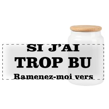 If I've drunk too much, take me back to - Panoramic Cookie Jar with Wooden Lid - white - Front
