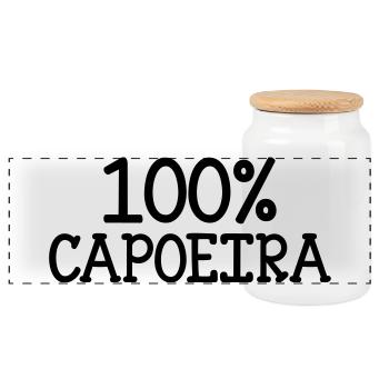 Capoeira - Combat - Danse - Boîte à biscuits avec couvercle en bois - blanc - Devant