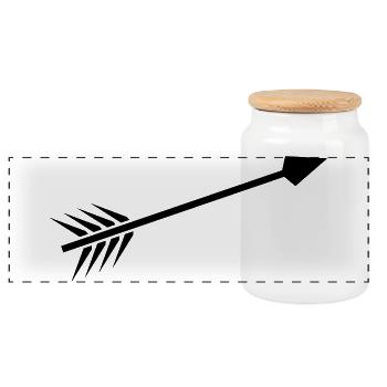 Arrow - Panoramic Cookie Jar with Wooden Lid - white - Front