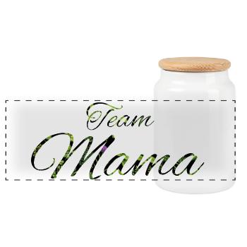 Bonne Année Grüne Blätter Script - Panorama Keksdose mit Holzdeckel - Weiß - Vorne