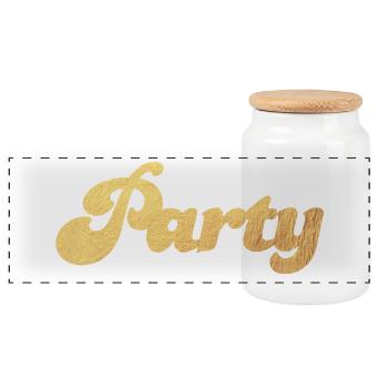 Party Gold Celebration Luxury Glamour Vintage Fun Retro - Panoramic Cookie Jar with Wooden Lid - white - Front