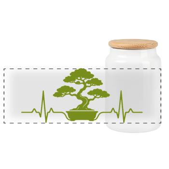 Bonsaï Plant Heartbeat Bonsai - Boîte à biscuits avec couvercle en bois - blanc - Devant