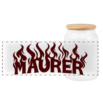 MAURER 2 - Panorama Keksdose mit Holzdeckel - Weiß - Vorne