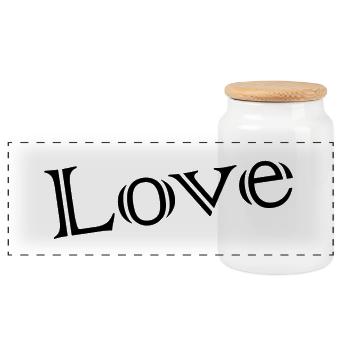 HEART. SAINT VALENTINE. bachelorette party. I LOVE YOU. I LOVE YOU - Panoramic Cookie Jar with Wooden Lid - white - Front