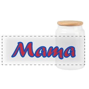 MAMA. MAMAN. FÊTE DES MÈRES. BONNE FÊTE MAMAN - Boîte à biscuits avec couvercle en bois - blanc - Devant