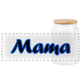 HAPPY MOTHER'S DAY. MOM. MOTHER's DAY - Panoramic Cookie Jar with Wooden Lid - white - Front