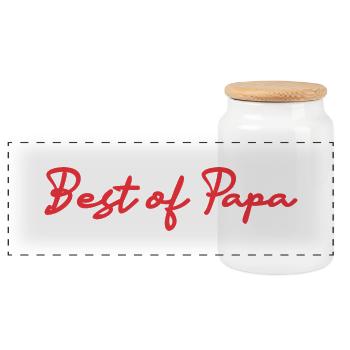 PAPA. FÊTE DES PÈRES. BONNE FÊTE PAPA. BONNE FÊTE. - Boîte à biscuits avec couvercle en bois - blanc - Devant