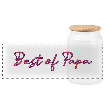 PAPA. FÊTE DES PÈRES. BONNE FÊTE PAPA. BONNE FÊTE. - Boîte à biscuits avec couvercle en bois - blanc - Devant