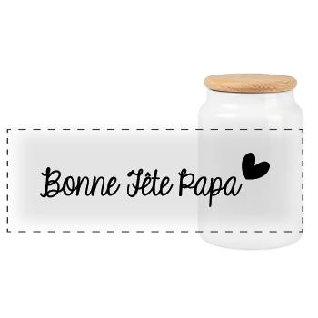 BONNE FÊTE PAPA. PAPA. FÊTE DES PÈRES. BONNE FÊTE - Boîte à biscuits avec couvercle en bois - blanc - Devant