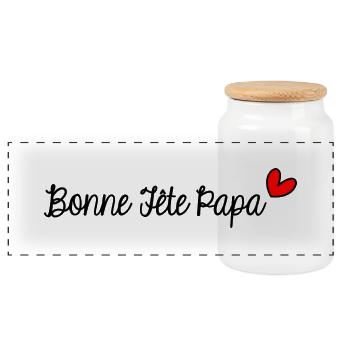 FÊTE DES PÈRES. BONNE FÊTE PAPA. PAPA. BONNE FÊTE - Boîte à biscuits avec couvercle en bois - blanc - Devant