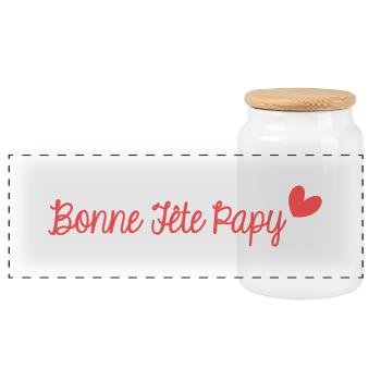 BONNE FÊTE PAPY. SUPER PAPY. PAPY. FÊTE DES PÈRES. - Boîte à biscuits avec couvercle en bois - blanc - Devant