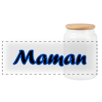 MAMAN. FÊTE DES MÈRES. BONNE FÊTE MAMAN - Boîte à biscuits avec couvercle en bois - blanc - Devant