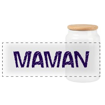 BONNE FÊTE MAMAN. MAMAN. FÊTE DES MÈRES. JE T'AIME - Boîte à biscuits avec couvercle en bois - blanc - Devant