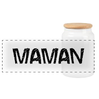 FÊTE DES MÈRES. BONNE FÊTE MAMAN. MAMAN. JE T'AIME - Boîte à biscuits avec couvercle en bois - blanc - Devant