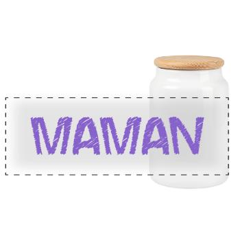 FÊTE DES MÈRES. BONNE FÊTE MAMAN. MAMAN. JE T'AIME - Boîte à biscuits avec couvercle en bois - blanc - Devant