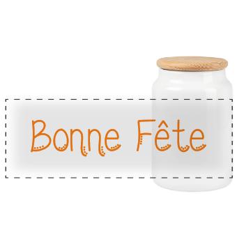 BONNE FÊTE PAPA. PAPA. FÊTE DES PÈRES. BONNE FÊTE - Boîte à biscuits avec couvercle en bois - blanc - Devant
