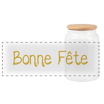 PAPA. FÊTE DES PÈRES. BONNE FÊTE PAPA. BONNE FÊTE - Boîte à biscuits avec couvercle en bois - blanc - Devant