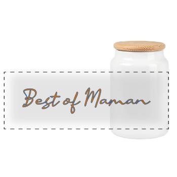 MAMA. MUTTERTAG. ALLES GUTE ZUM GEBURTSTAG DER MUTTER - Panorama Keksdose mit Holzdeckel - Weiß - Vorne