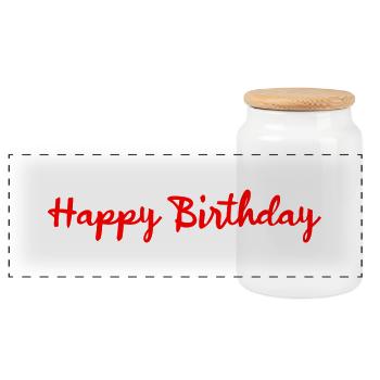 ALLES GUTE ZUM GEBURTSTAG!. ALLES GUTE ZUM GEBURTSTAG!. JAHRESTAG. - Panorama Keksdose mit Holzdeckel - Weiß - Vorne