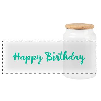 ALLES GUTE ZUM GEBURTSTAG!. ALLES GUTE ZUM GEBURTSTAG!. JAHRESTAG. - Panorama Keksdose mit Holzdeckel - Weiß - Vorne