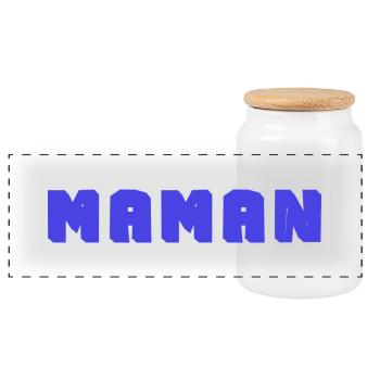 FÊTE DES MÈRES. BONNE FÊTE MAMAN. MAMAN. COEUR - Boîte à biscuits avec couvercle en bois - blanc - Devant