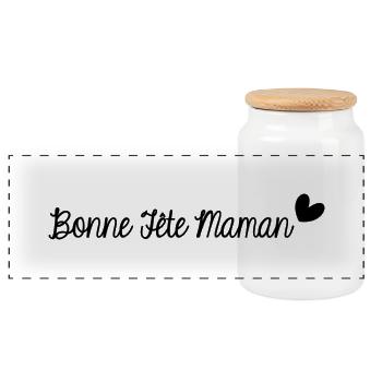 BONNE FÊTE MAMAN. MAMAN. FÊTE DES MÈRES. JE T'AIME - Boîte à biscuits avec couvercle en bois - blanc - Devant