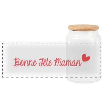 BONNE FÊTE MAMAN. MAMAN. FÊTE DES MÈRES. JE T'AIME - Boîte à biscuits avec couvercle en bois - blanc - Devant