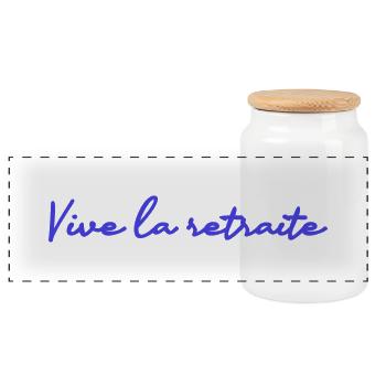 RETRAITE. RETRAITE. RETRAITEE. RETRAITE - Boîte à biscuits avec couvercle en bois - blanc - Devant
