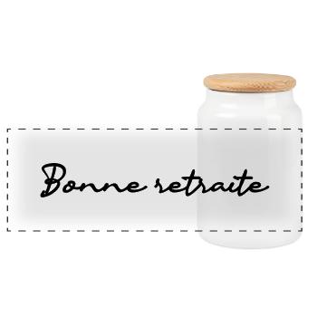 RETRAITE. RETRAITE. RETRAITEE. SENIOR. MAMIE. PAPY - Boîte à biscuits avec couvercle en bois - blanc - Devant