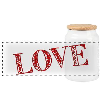 LOVE. COUPLE. JUST MARRIED. Bachelorette party. VALENTINE'S DAY. - Panoramic Cookie Jar with Wooden Lid - white - Front
