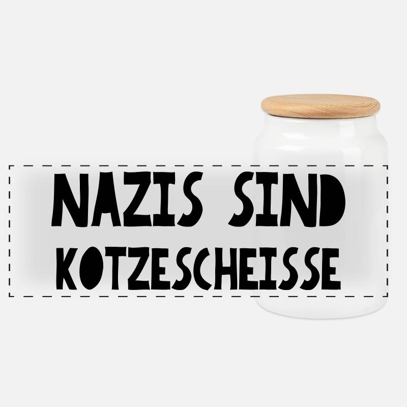 Kotzescheisse Spruch - Panorama Keksdose mit Holzdeckel - Weiß